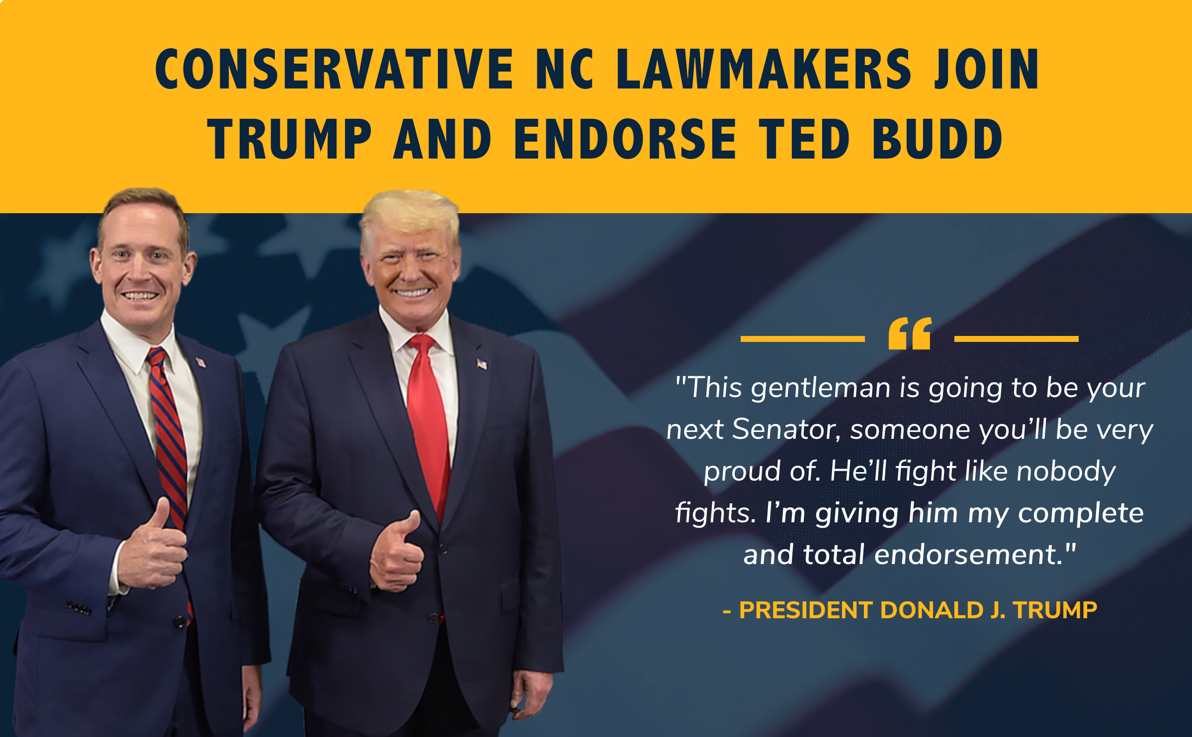 Even More North Carolina Legislators Endorse Ted Budd for US Senate